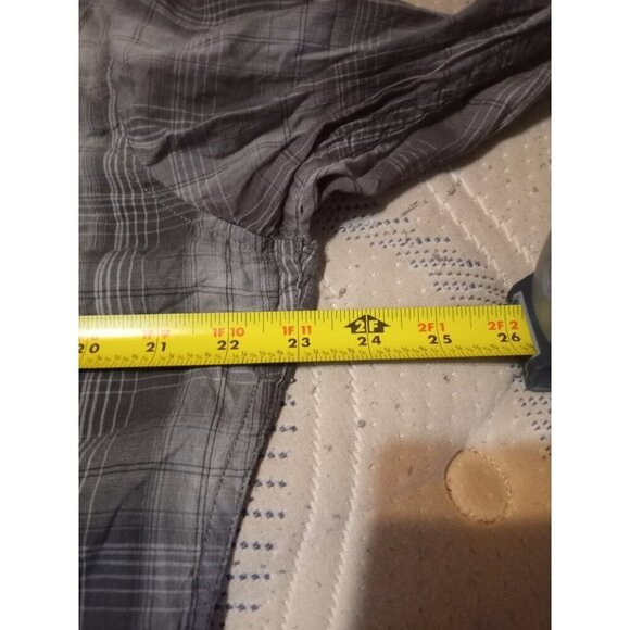 Rock 47 By Wrangler Pearl Snap Shirt Men's XL Gray Plaid Embroidered Skull Logo - Picture 11 of 12